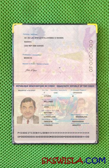 Kongo paszport (2015-obecnie) wygląd zdjęcia pliki PSD, skan i fotografowany obraz